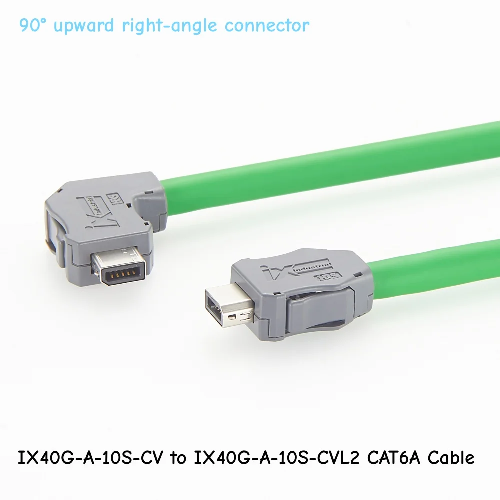 High Flex CAT6A IX Industrial Ethernet Cable 90 Up Angle Right Angle Connector for EtherCAT Servo Drive PLC Robotics