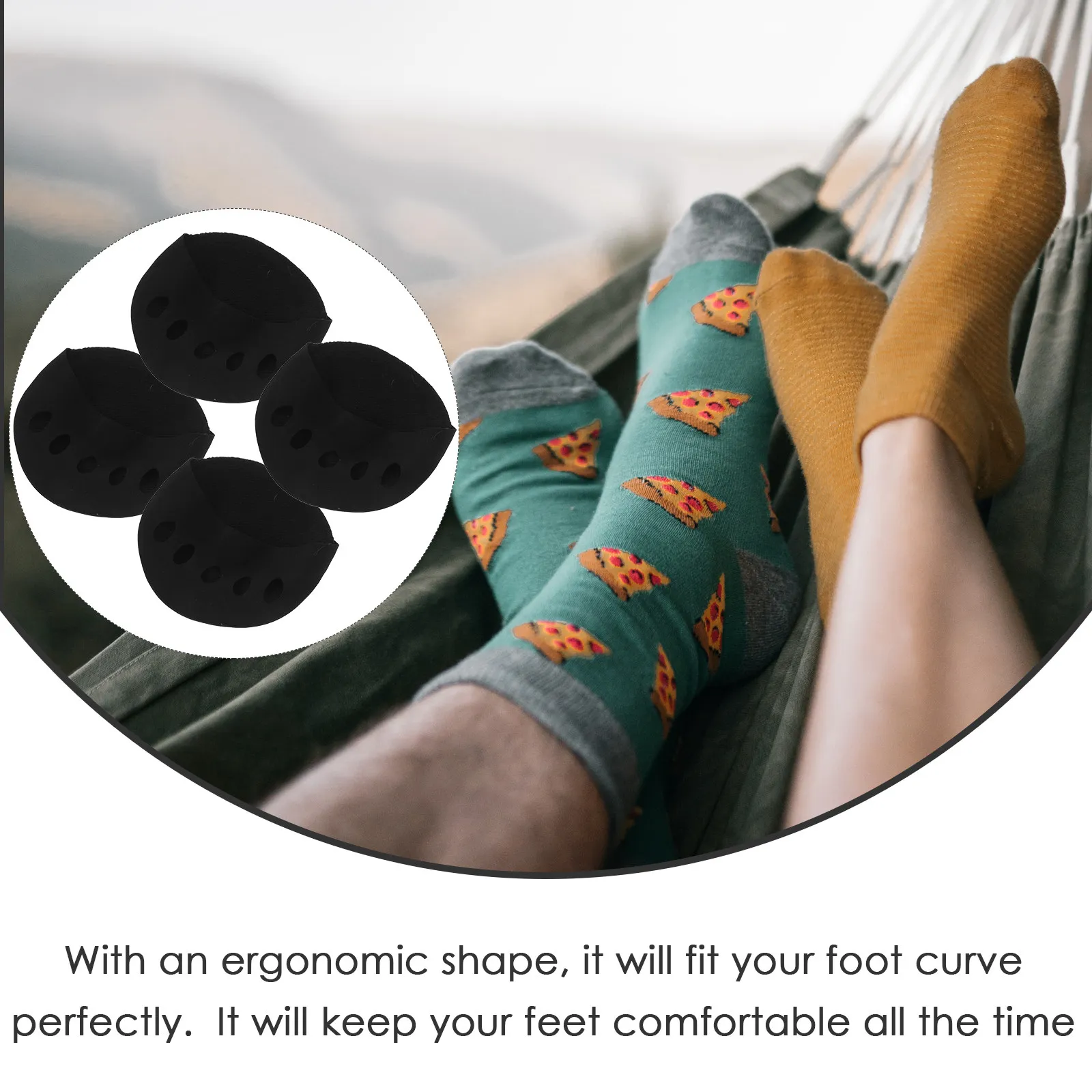 

2Pairs Invisible Forefoot Cushion Non-Slip Half Socks Supple Ergonomic Comfortable Summer Breathable Sweat Absorbing Women Socks