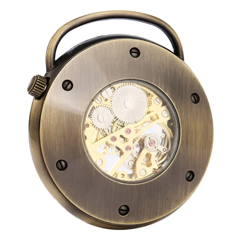 Antique Classical Open Face Pocket Watch Mens Womens Handwinding Mechanical Watches Roman Numeral Clock Pendant Chain Watches