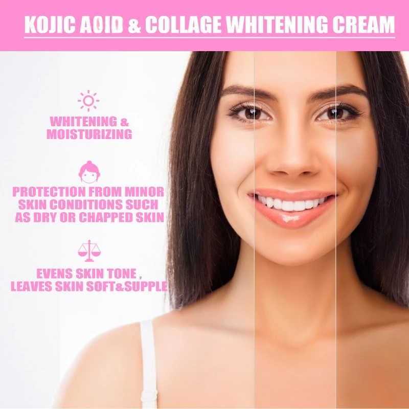 Kojic ครีมแก้ริ้วรอยเพิ่มความชุ่มชื้นให้ผิวกระจ่างใสลดจุดด่างดำเมลานินลบครีมทาผิวขาวหมองคล้ำ