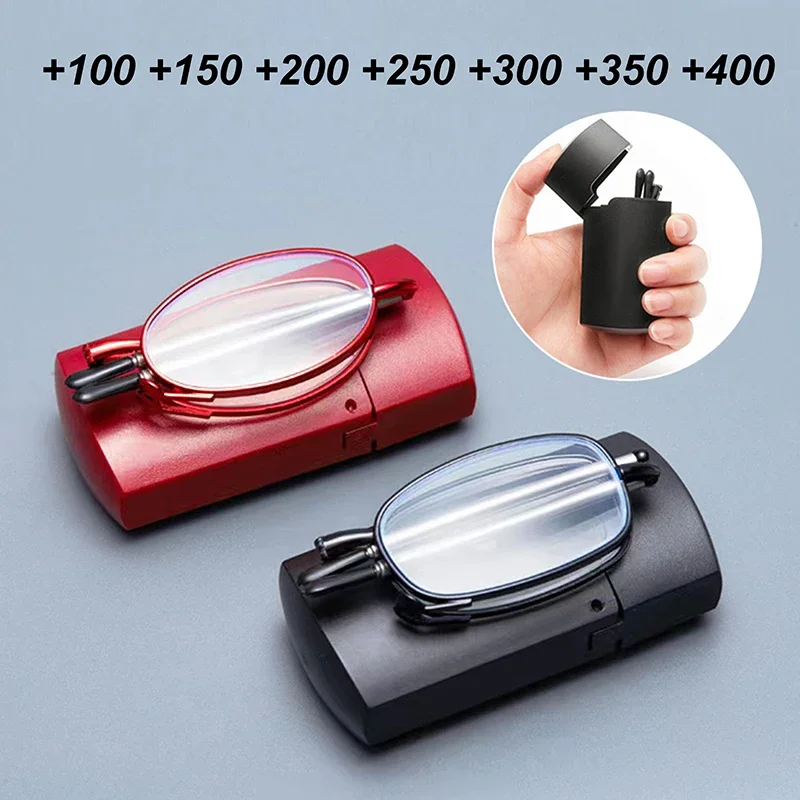 Portable Folding Reading Glasses For Men Anti Blue Light Metal Round Square Elder Eyeglasses Diopters Presbyopia Glasses Eyewear