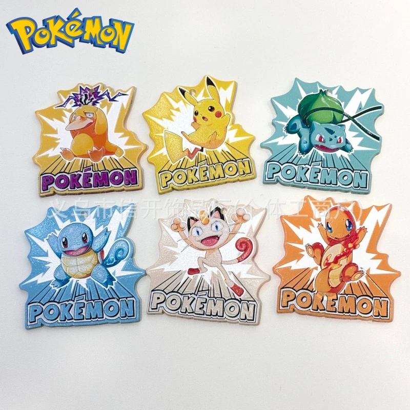 

Cartoon anime Pokemon cute Pikachu relief card patch Charms，Handmade DIY jewelry keychain mobile phone chains accessory material