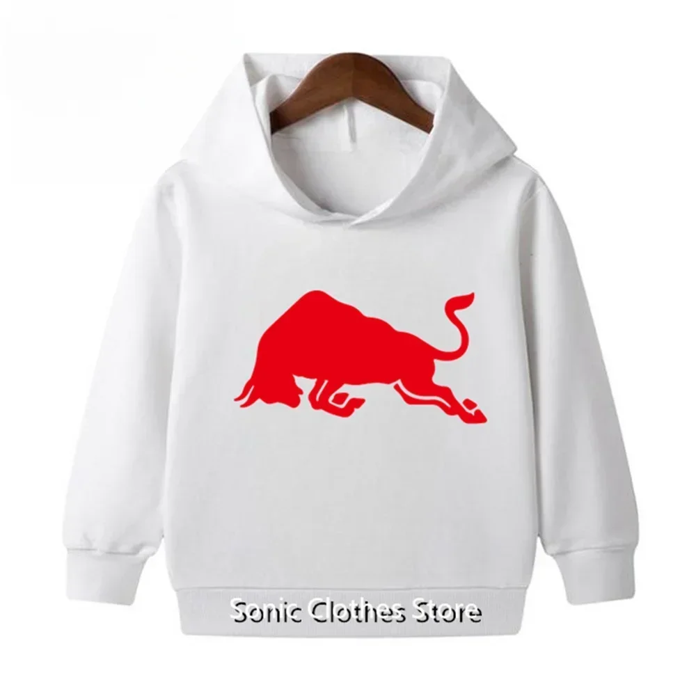 2024 Fashion Red Bull Hoodie Kids Clothes Girls Clothing Jersey Baby Boys Clothes Autumn Warm Sweatshirt Children Tops