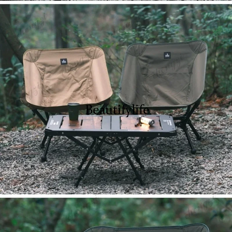F181 Outdoor camping, chair oversized load-bearing portable aluminum alloy free recliner folding chair