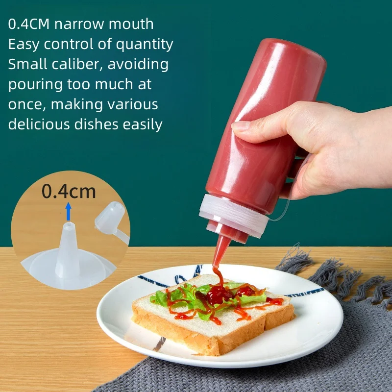 Squeezed Tomato Salad Sauce Transparent Plastic Pointed Squeezed Commercial Oil Pot Seasoning Sauce Sauce Bottle