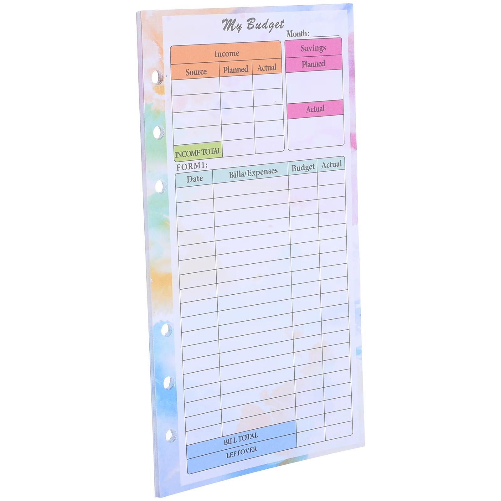 

14 Sheets Planning and Budget Book Planner Inserts Monthly Wallet Clip Binder Paper Refills