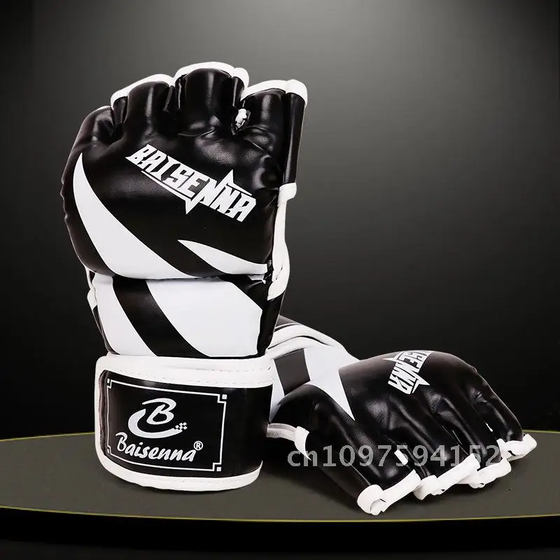 

Adult Men's Half-Finger Boxing Gloves Professional Training MMA Sanda Muay Thai Fighting Sports Fitness Equipment Self-Defense