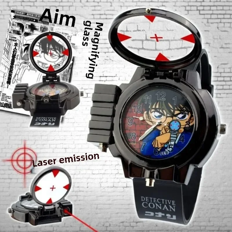 Detective Conan anime cartoon children's watch boys and girls students creative laser infrared children's toys birthday gift