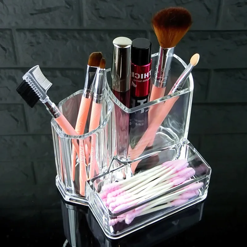 

Acrylic Pen Pencil Holder Makeup Cosmetic Brush Pen Storage Box Case Holder Organizer Stand for Office School Supply