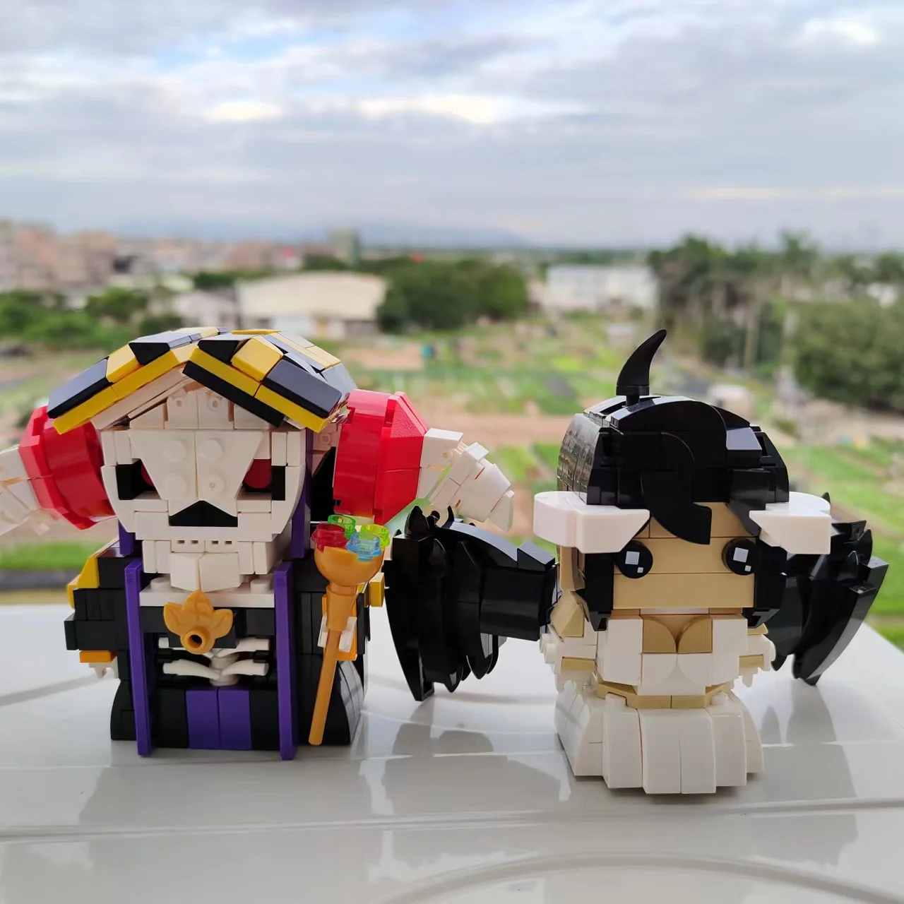 Garno Anime Overlord Ainz Urgong Albedo Brickheadz Action Figure Block Construction Set for Boy Assembling Children Toys Gifts