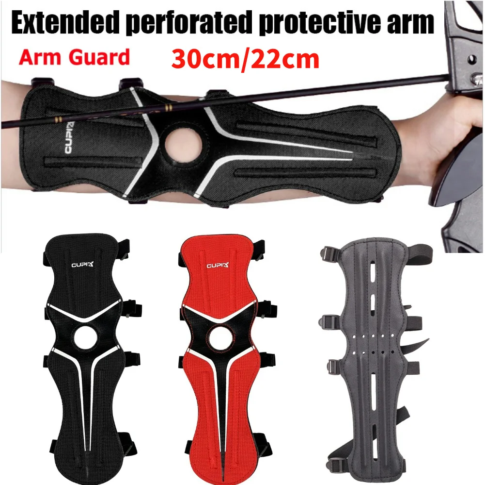 30cm 600D Nylon Adjustable Arm Guard Protection Archery Bow Arrow Forearm Protector Sleeve for Hunting Practice Safety Armband