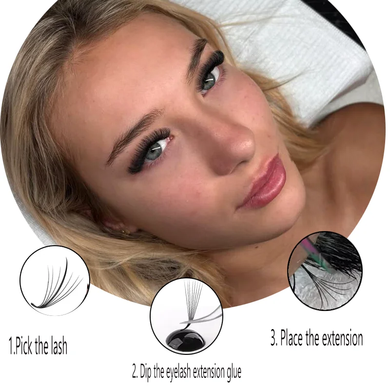 1000 Fans Wispy Pointy Base Loose Premade Volume Fans 5D 7D Matte Black Hand Made Faux Mink Russia Volume Eyelashes Extensions