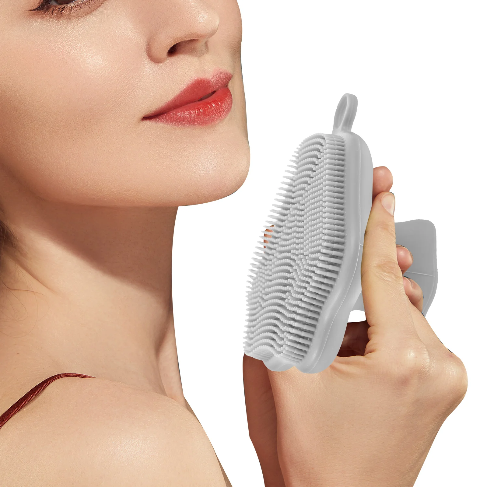 シリコーンフェイススクラバーブラシ柔らかい毛ディープクレンジング毛穴角質除去フェイシャルスキンケアツールハンドヘルドバスボディクリーナー