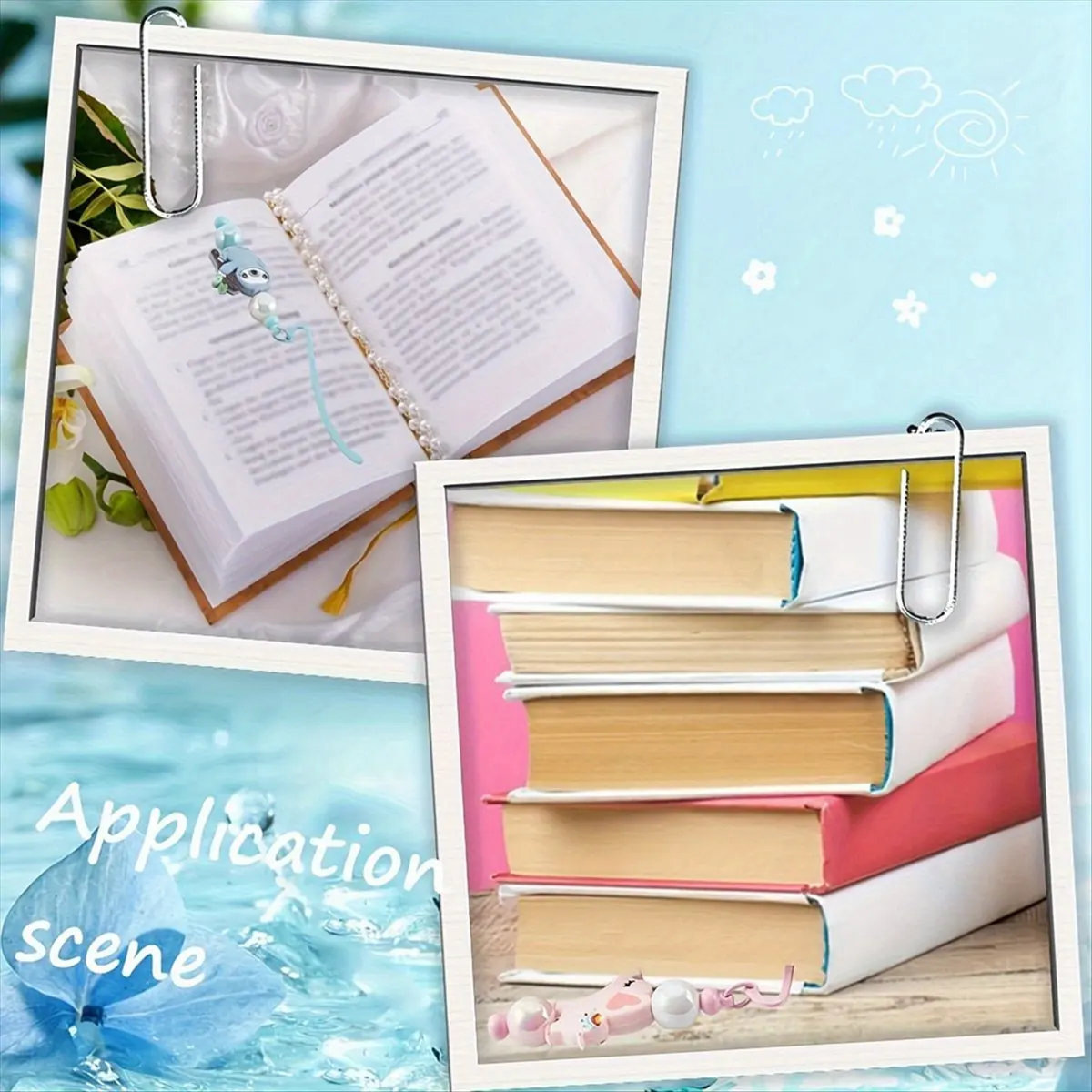2026 NEW 7pc DIY Beadable Bookmarks Bulk,Beadable Bookmarks Pendant Bar, Craft Beaded Book Lanyards Chains for Students Teachers