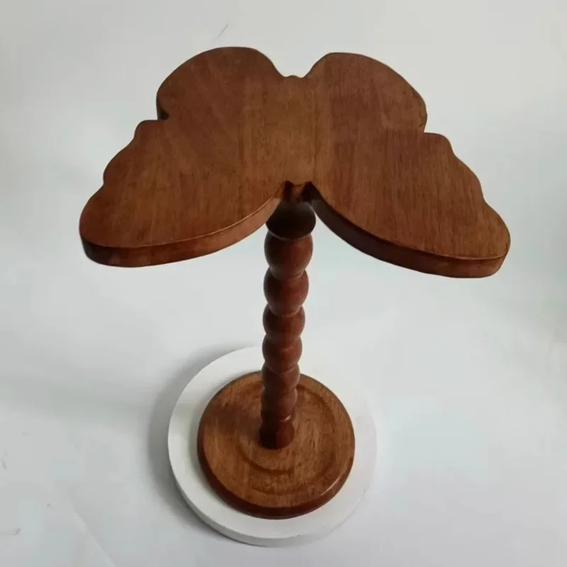 Vintage Solid Wood Side Table Creative Butterfly Coffee Table Versatile Living Room Sofa Shelf Multi-Scene Home Furniture