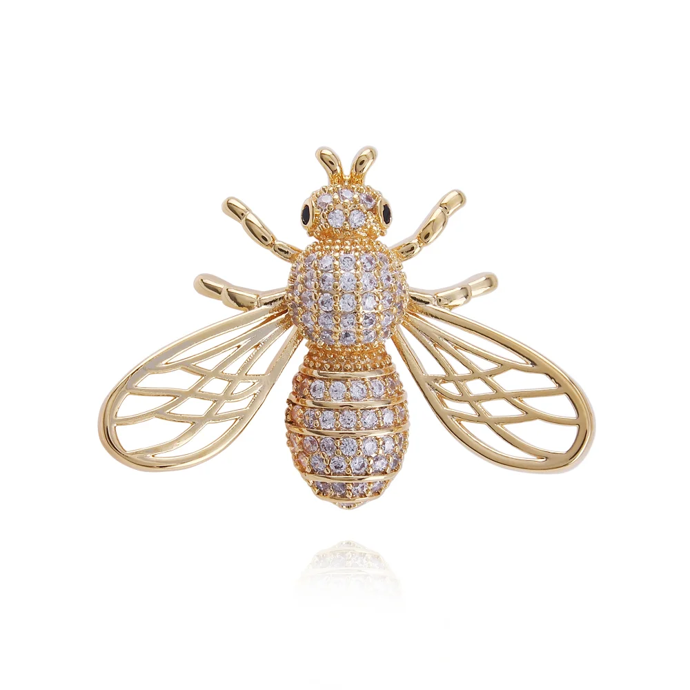 Dynamic Diamond Bee Brooch Business Banquet Suit Shirt Collar Decoration Cute and Exquisite Bee Gift Pin Accessories