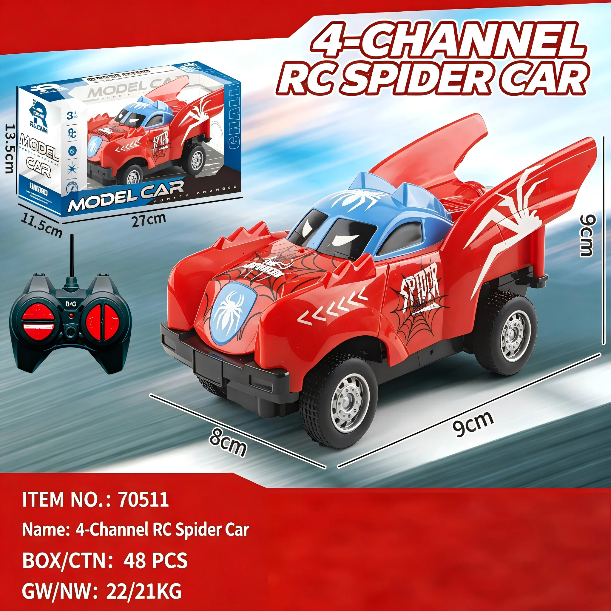 1:18 4‑Channel Spider RC Car Toy