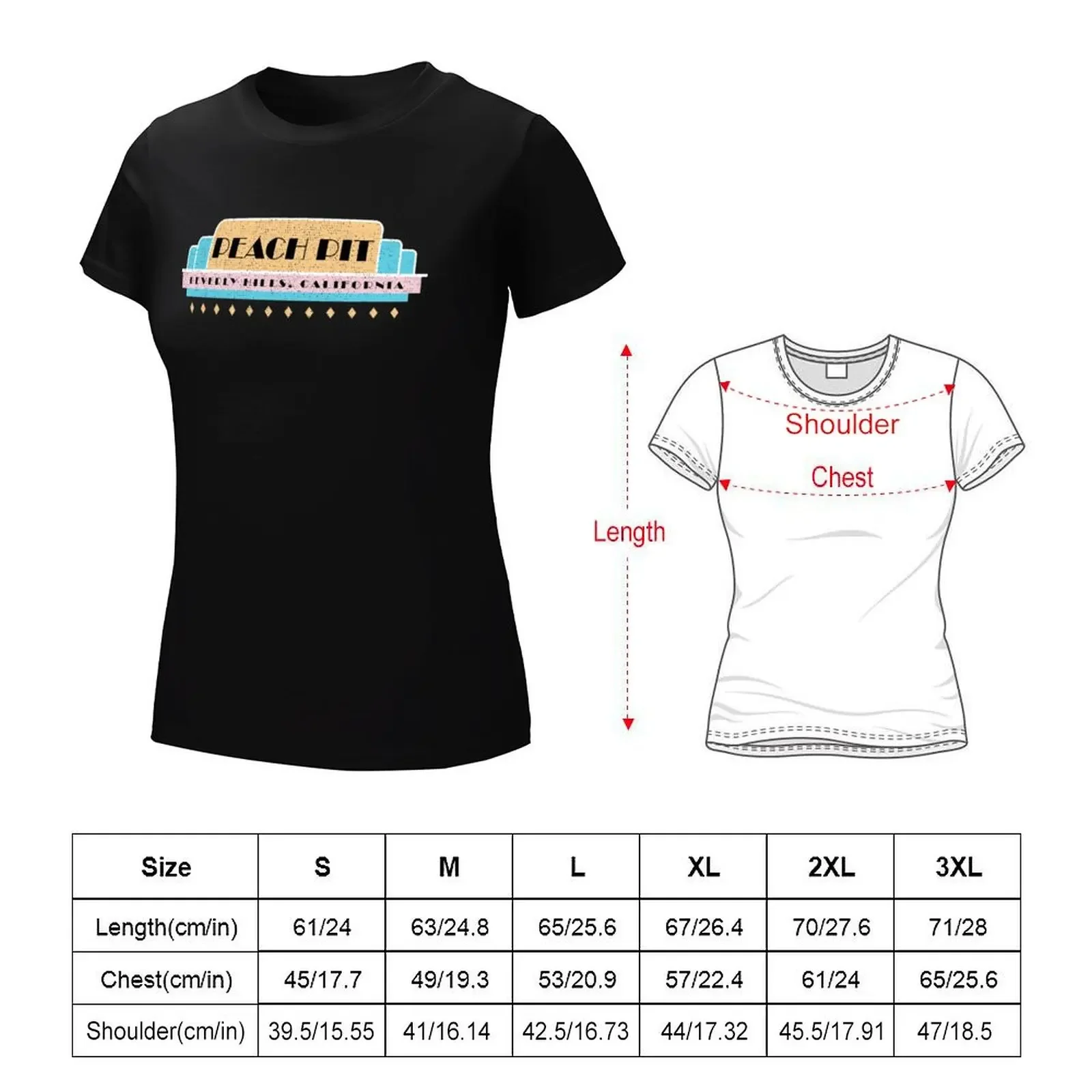 Peach Pit T-shirt Female clothing funny t-shirts for Women cotton