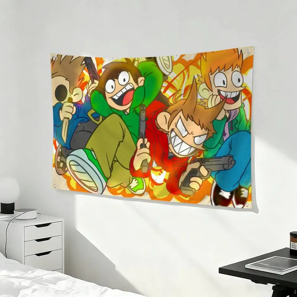 Anime Eddsworld Tom  Flags for Bedrooms Home Decor Items Outdoor Decors Garage Decoration Flaga