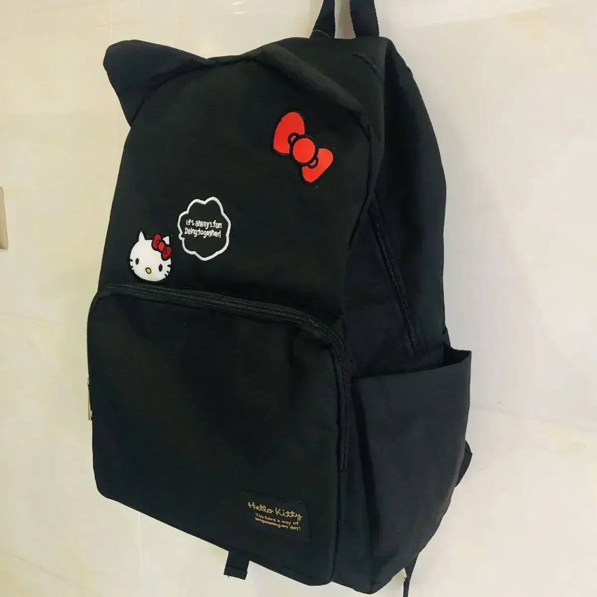 Sanrio estudiante nylon mochila bolso de hombro bolso hello kitty mochila