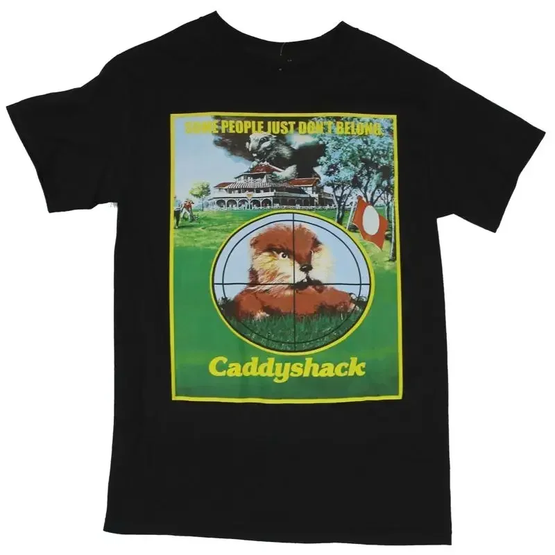 Caddyshack Mens T Shirt Gopher in Crosshairs Movie Poster Image