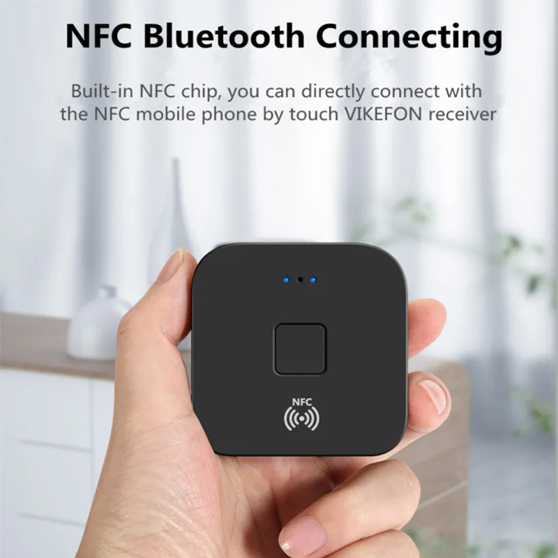 自動オーディオ送信機,スピーカー,自動,Bluetooth 5.0, 3.5mm,AUXジャック,rca,マイク,NFC用のワイヤレスアダプタードングル