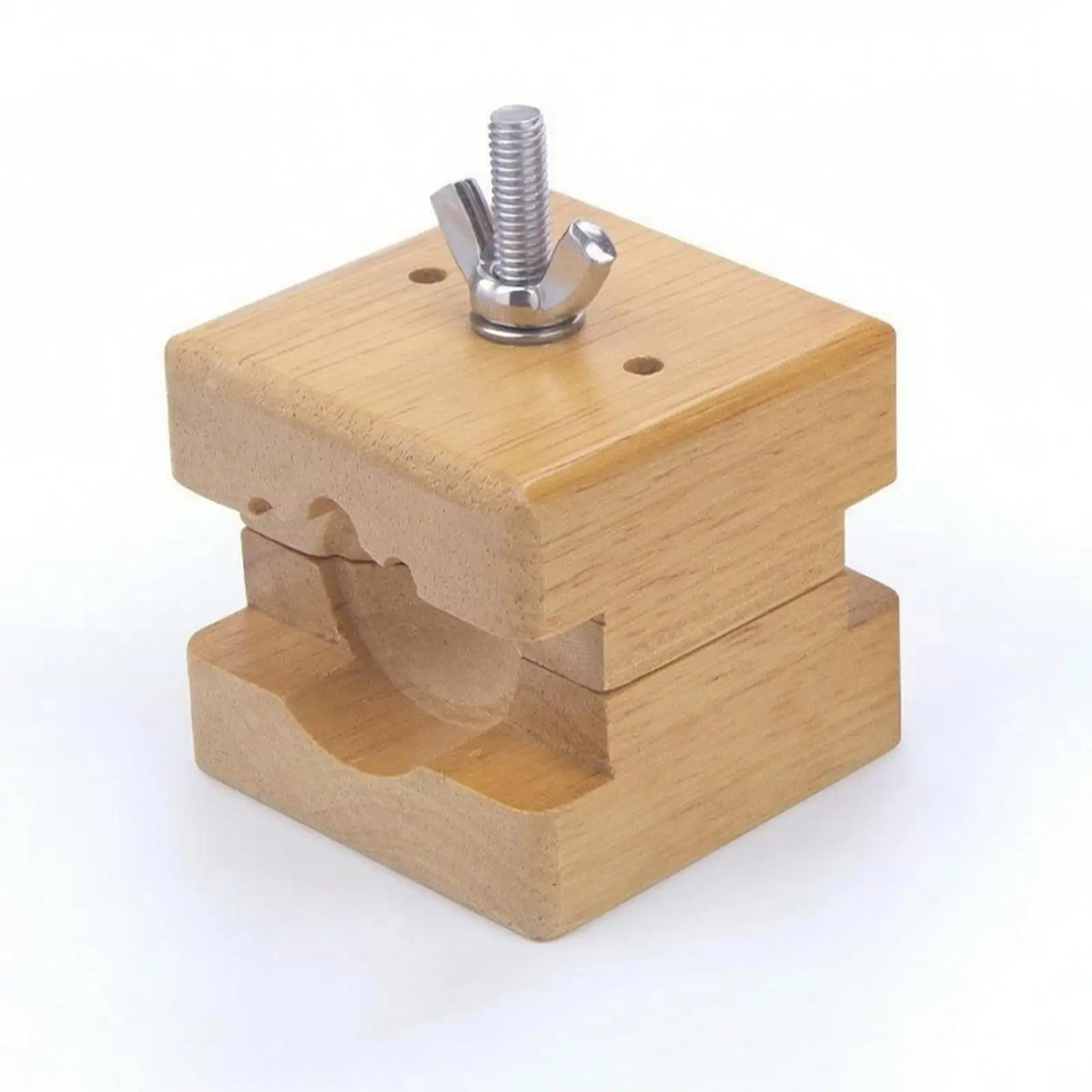 Watch Case Repair Clamp Wooden Adjustable Holder for Watchmaker Equipment Protects Timepiece Exterior During Servicing Work
