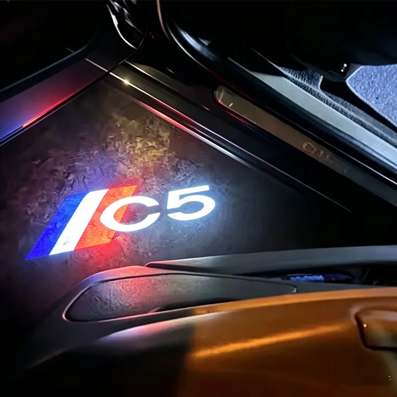 2 Stück LED-Autotür-Willkommensleuchten Logo-Projektor für Citroen C5 X7 II Geister-Schattenlampe Einstiegsbeleuchtung Auto-Dekorationszubehör – Detail 1