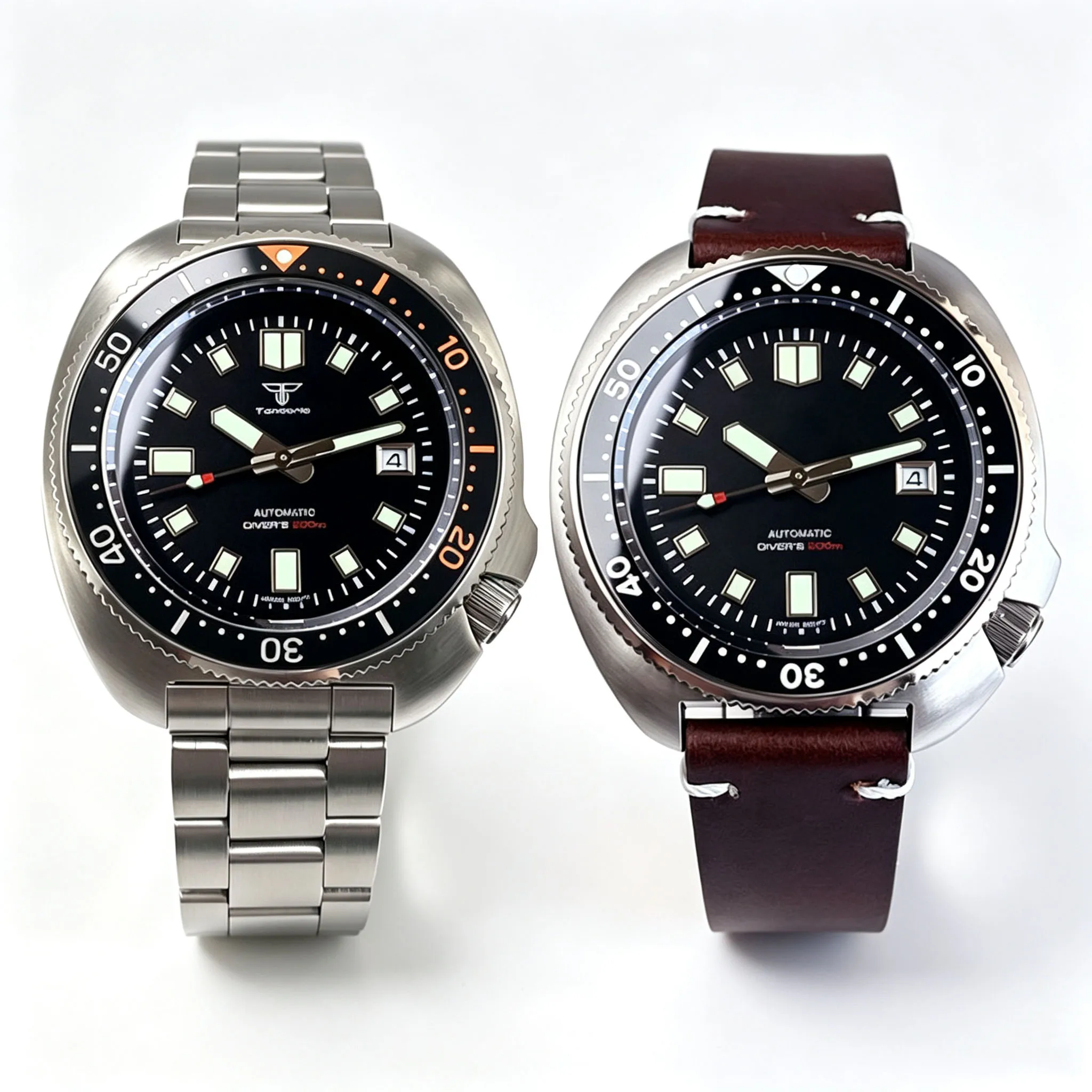 Tandorio 44mm Men Diving Automatic Watch 20BAR Waterproof NH35/Miyota8215 or 2824 Movt Captain Willard Style Wristwatch Luminous