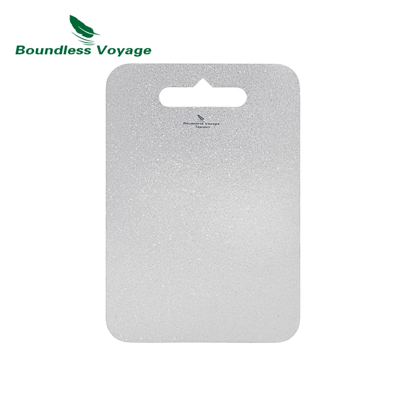 Boundless Voyage Titanium Chopping Board with Hanging Hole Metal Chopping Block Cutting Board for Kitchen Home Outdoor