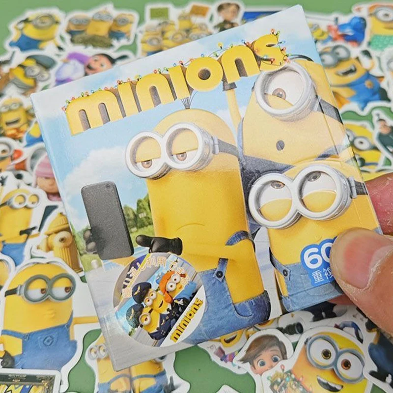 63pcs Despicable Me Minions Cute Cartoon Sticker Gift Package Creative Figure Self-adhesive Hand-ledger Material Children's Gift