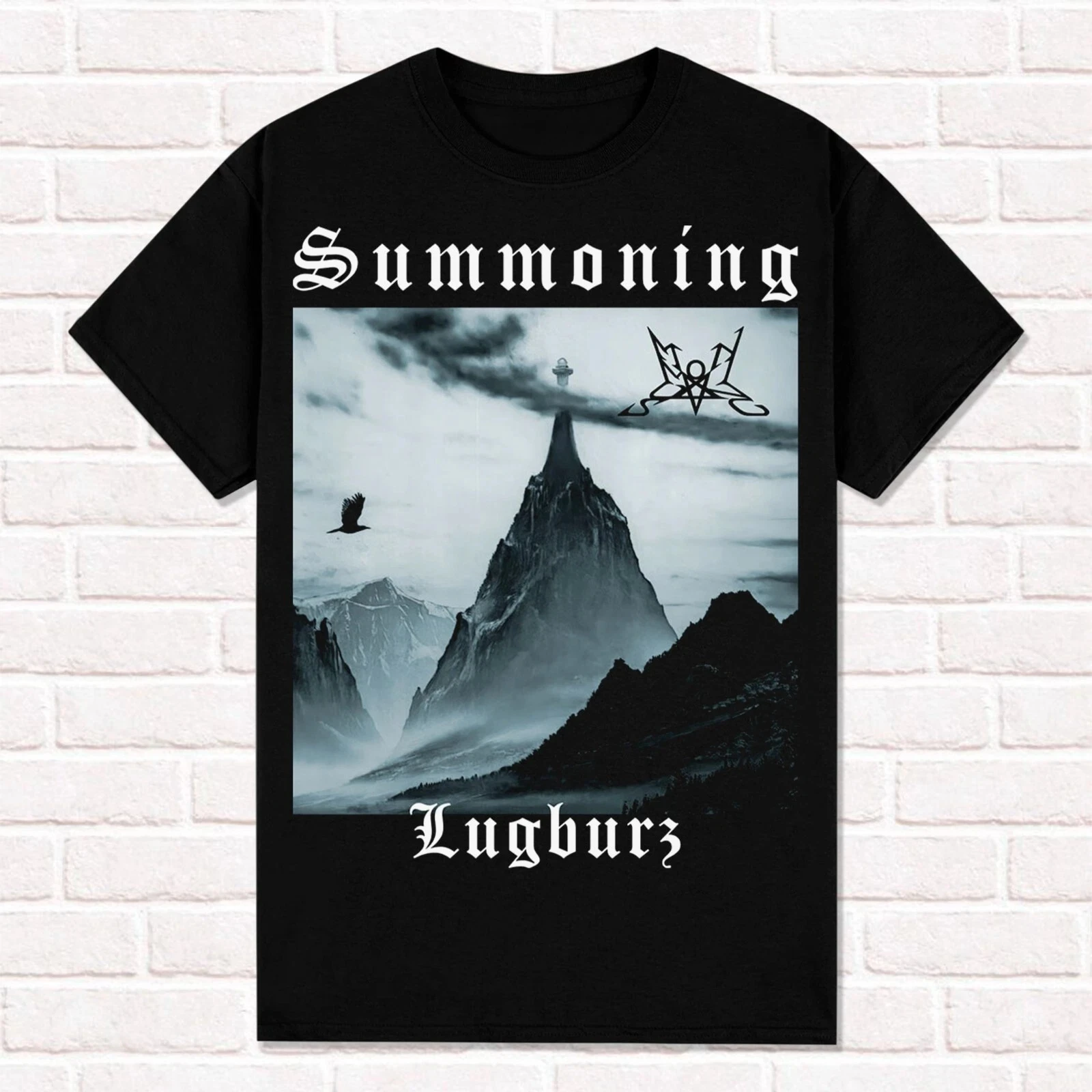 Summoning T-Shirt Lugburz 1995 Atmospheric Black Metal Doom Metal Tees Tops Madam Cotton Short Sleeve High Street