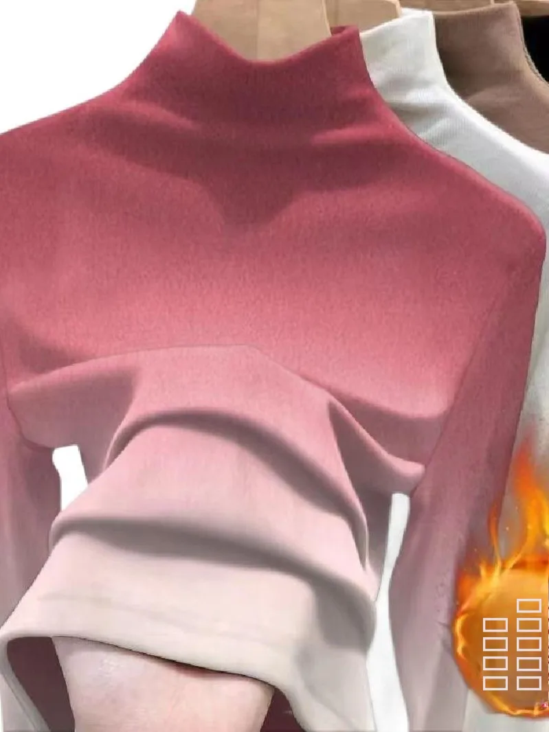 Top de Mujer Moderno con Estampado Deadado de Color, Manga Larga, para Otoño e Invierno, Estilo Informal, Diseño Ajustado