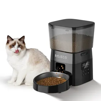 ROJECO Automatic Pet Feeder Button Version Auto Cat Food Dispenser Accessories Smart…