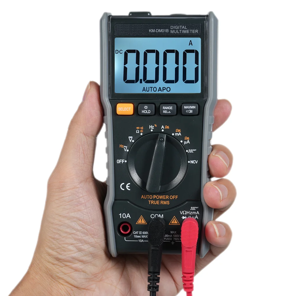 Digital Multimeter KM-DM01B 6000 Counts True RMS for Electronics Testing AC/DC Voltage Current Resistance Capacitance
