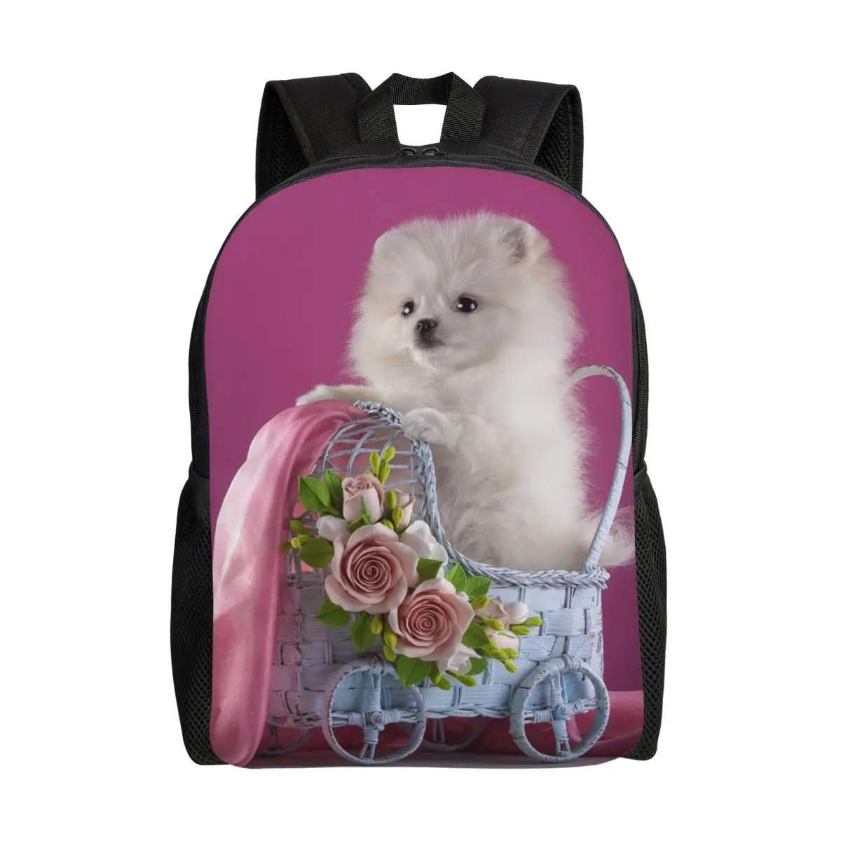 Cute Pomeranian Dog Pet Print Travel Backpack Women Men School Laptop Bookbag Spitz Puppy College Student Daypack Bags