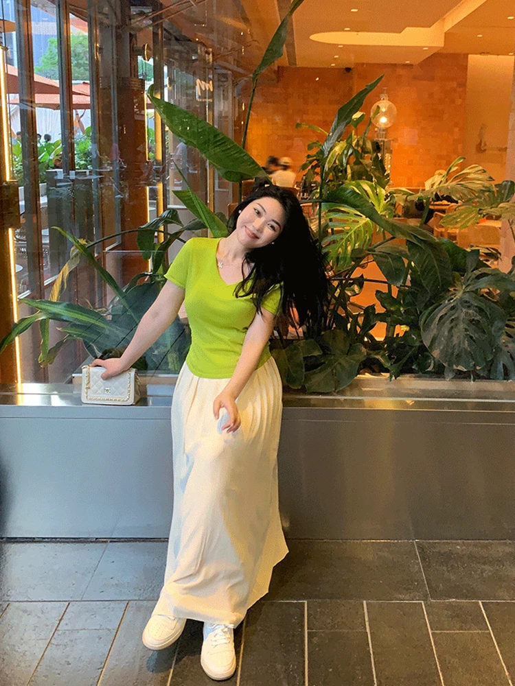 

Юбка А-силуэта Ele Slim Fit для полных женщин, на все сезоны, из полиэфирного волокна, идеально подходит для любого случая