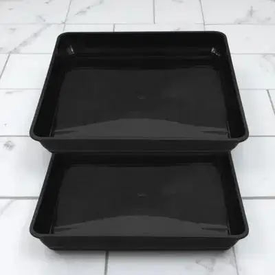 

2Pcs Plant Saucer Plastic Planter Tray Square Shape Durable Flower Pot Drip Tray for Indoor Outdoor Plastic Trays for Plants