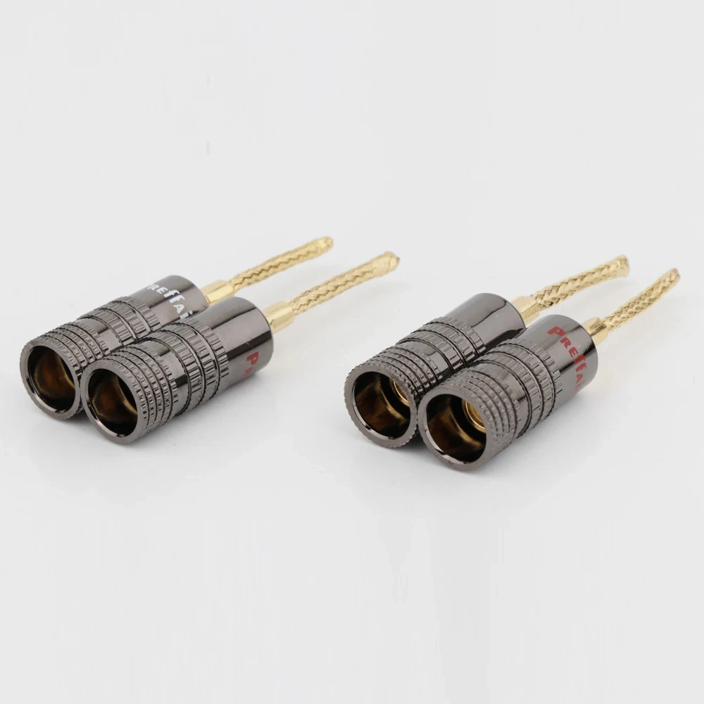 BA1485 High Quality Gold Plated Braided Type Banana Plug for DIY HiFi Audio Power Amplifier Speaker Cable Connector