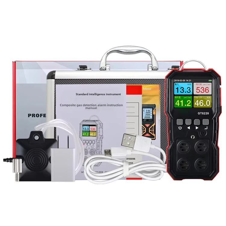 GT8220 4-in-1 ATEX Certified Explosion-Proof Gas Detector Combustible Carbon Monoxide Oxygen Sulfur Hydrogen Monitor