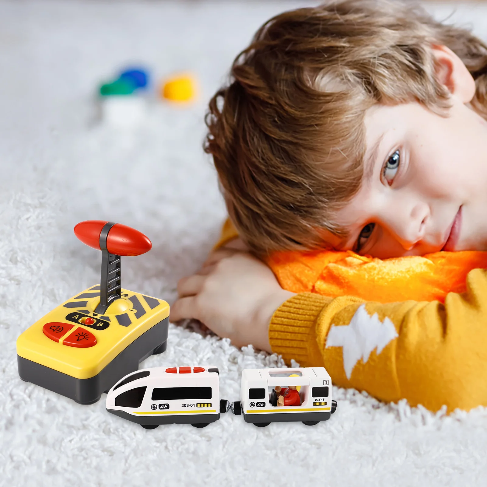 Modelo de tren de emulación, motor de juguete eléctrico para niños, juego Rc para niños pequeños, Compatible con juguetes ferroviarios BRIO