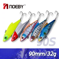 Noeby 3 uds VIB señuelo de pesca 90mm 33g sonajero cebo de hundimiento Variable Wobblers agua de mar Crankbait Lucio aparejos de pesca de invierno
