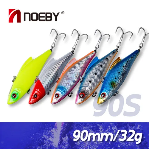 Noeby 3 uds VIB señuelo de pesca 90mm 33g sonajero cebo de hundimiento Variable Wobblers agua de mar Crankbait Lucio aparejos de pesca de invierno