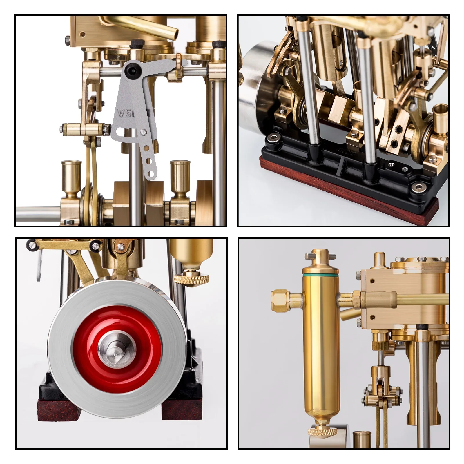 KACIO LS2-13S Vertical Two-Cylinder Reciprocating Steam Engine Model With Oil Cup Forward Reverse For 80-120CM Steam Model Ship