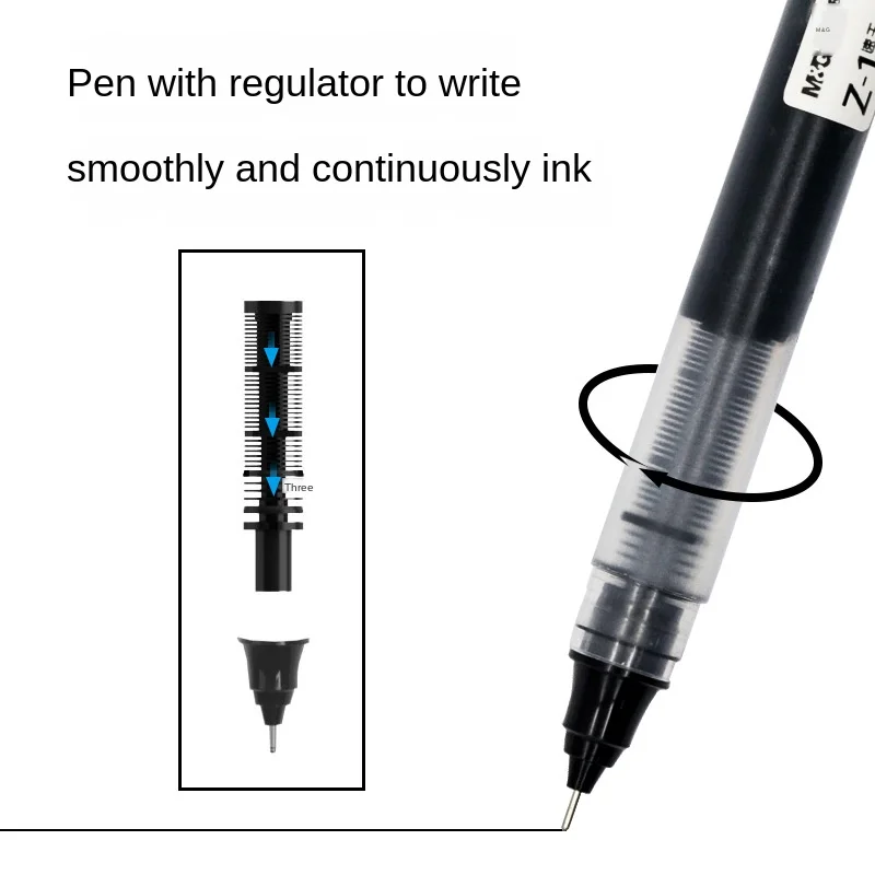 M & G-recambio de punta fina Ultra para suministros de oficina escolar, caja de 12 unids/lote, 0,5mm, tinta de pluma de Gel de plástico, color negro, 2001