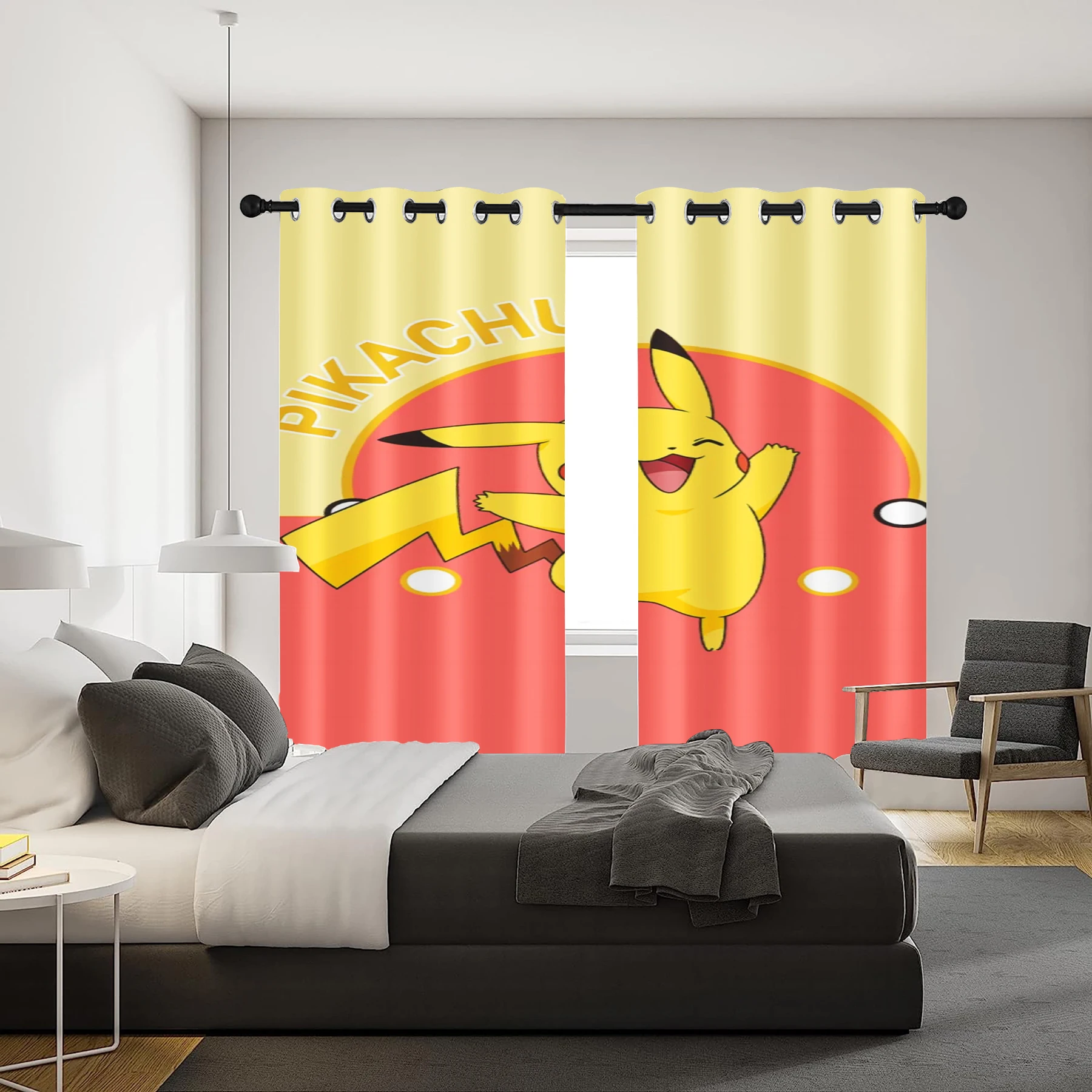 PokéMon 100% Polyester Curtains For Living Room Living Room Bedroom Blackout  Balcony Screen Home Kitchen Cabinet 커튼