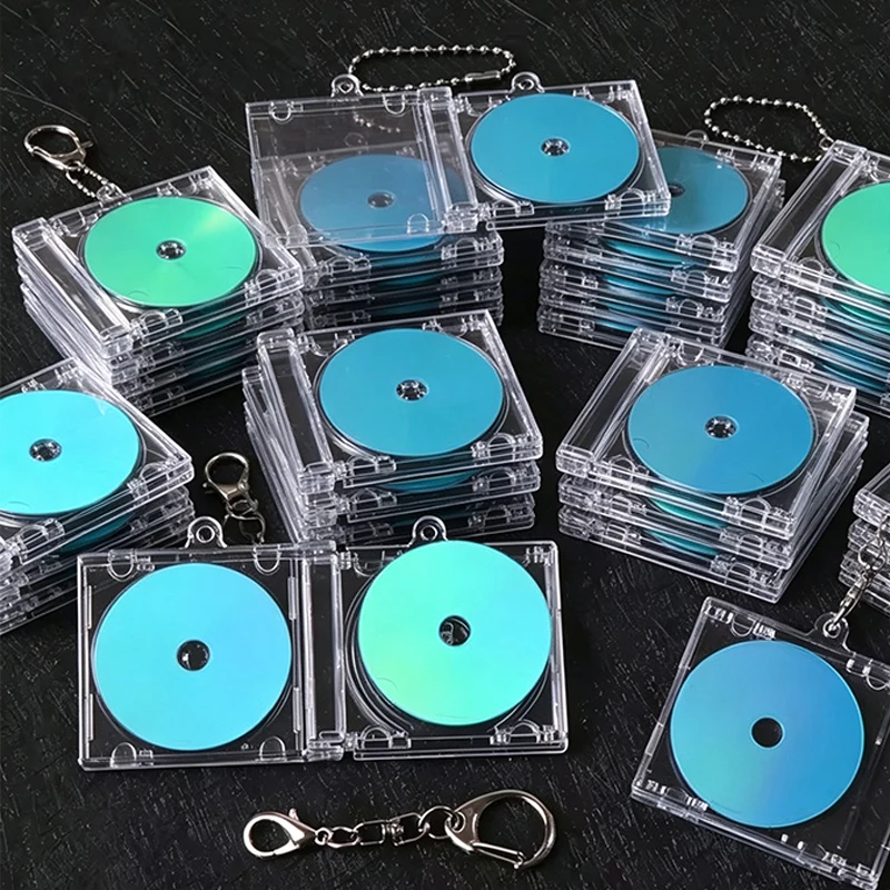 5-40pcs NFC DIY Blank Album Keychains Mini CD Disc Case Peripheral Commemorative Case Pendant for Backpack Hanging Keychain