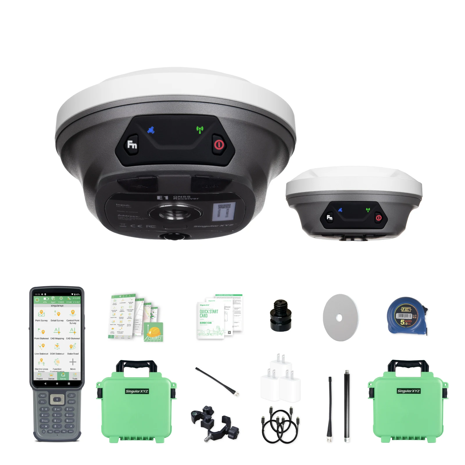 High Precision 1408 Channels E1 Gnss Receiver GPS 60° IMU Tilt Land Survey Equipment RTK GNSS Base and Rover Set