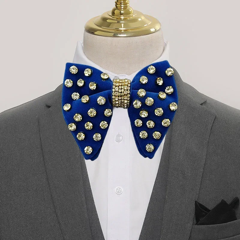 Bow Ties for Men's Wedding Business Suit Shirts Accessories Original Design Handmade Jewelry Gifts Luxury Rhinestones Bow-tie