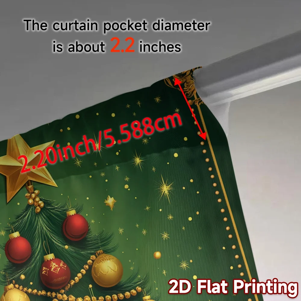 2 قطعة ، الستائر شجرة عيد الميلاد الحلي Stars_b الستائر الشعبية ونافذة معالجة آلة قابل للغسل النسيج الستائر آرت ديكو #5